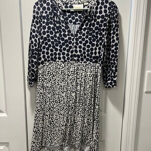 Maeve Navy and White Polka Dot Kids Dress